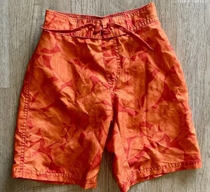 Janie & Jack Boys 6 Swim Trunks Orange Red Tropical Mesh Liner Elastic Waist - Picture 1 of 5