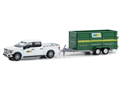 2018 Ford F-150 Waste Management w/ Dump Trailer Diecast 1:64 Scale Model 32290C - Image 1 of 2