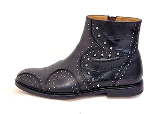 Melvin & Hamilton Herren Nieten Chelsea Boots Leder Schwarz Reißverschluss UK 8 EU 42 - Bild 1 von 10