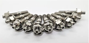 10 PACK TITANIUM GRADE 5 STUD M8 X 1.25  INTAKE, EXHAUST STUD NUT AND WASHER - Picture 1 of 2