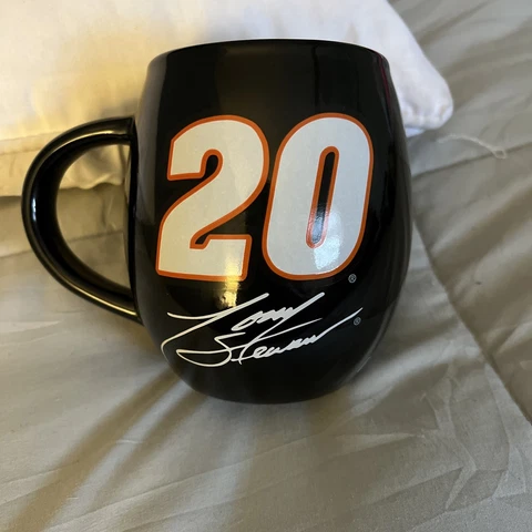 NASCAR Tony Stewart #20 Race Car Black Coffee Mug Cup 16oz Large Cover
