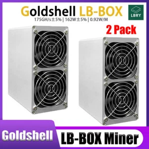 Paquete de 2 Nuevo Goldshell LB CAJA LBRY ASIC Crypto Miner 175GH/s 162W 0.92W/G con PSU - Imagen 1 de 8