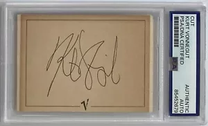 Author Kurt Vonnegut Signed Autograph 2.5 x 3.5 Cut - PSA DNA - FREE S&H! - Picture 1 of 2
