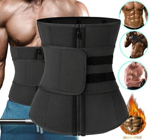 Mens Abdomen Fat Burn Body Shaper Waist Trainer Sauna Sweat Belt Weight Loss Gym - Picture 1 of 29