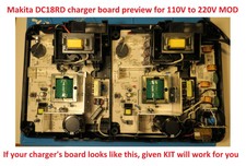 Makita charger DC18RD 110V to 220-240V Conversion Kit - Mod