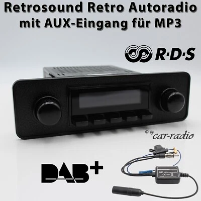 Retrosound Motor-1DAB Komplettset Black Oldtimer Radio MP3 DAB+ Retro Autoradio - Bild 1 von 4