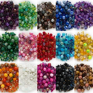 Perline perline sfaccettate vetro cristallo misto 43 g gioielli artigianato 2-8 mm fai da te - Foto 1 di 24