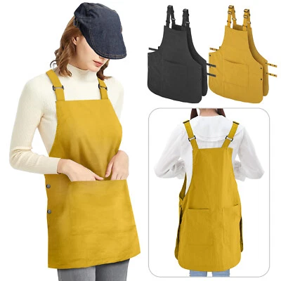 NSIOUTLET Chef Apron for Men Women Cotton Work Apron with Adjustable Straps 2 Colors
