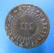 PORTUGAL 3 REIS 1703 RULER PEDRO II KM 166 #151#