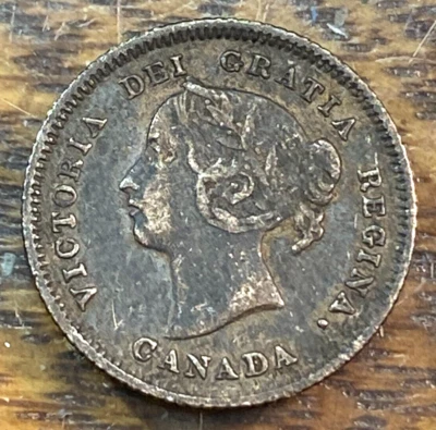 1883-H Canada 5 Cents Super Original Borderline XF KM-2 CHRC - Image 1 of 2
