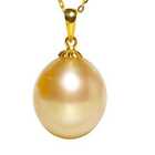 16MM Fashion Shell Pearl Pendant Collarbone Gold Necklace Freshwater Gift Hook