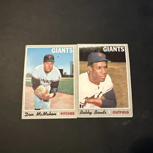1970 Topps Baseball # 425 obbligazioni e # 519 McMahon Giants - Foto 1 di 2