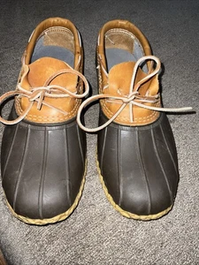 LL Bean Low Moc Rubber and Leather Duck Boots 12 W - Picture 1 of 10