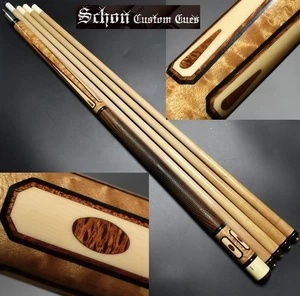 Taco Schon SP12 años 80 incrustación natural junta 14T con 4 ejes billar billar pool taco palo - Imagen 1 de 10