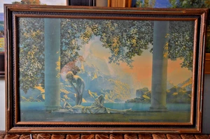 Antike Maxfield Parrish gerahmte Lithographie Druck "Daybreak" 33,5"X21,5" - Bild 1 von 8