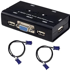 MT-ViKI 2-Port USB KVM Switch Box – 1 PC to 2 Displays (Open Box) - Picture 1 of 11