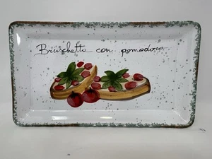 Vintage Sur La Table Portugal Hand Painted Bruschetta Ceramic Serving Platter - Picture 1 of 8