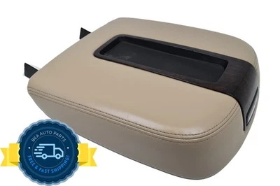 2007-2009 GMC Yukon XL 1500 Center Console Beige Leather Lid Armrest OEM - Image 1 of 4