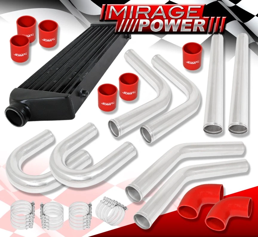 2.5" Piping+ Turbo Front Mount Intercooler + Silicone Couplers + T-Bolt Clamps Foto 1 de 4