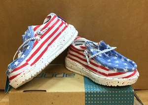 Hey Dude Toddler Shoes Wally Stars N Stripes Boys - Picture 1 of 8
