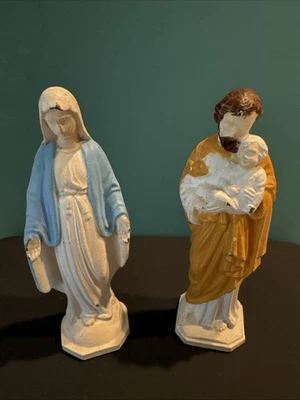 Estatua de la Sagrada Familia María José Niño Jesús figuras religiosas muy moldeadas de colección Foto 1 de 4