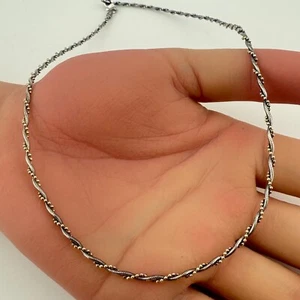 Vintage 925 Sterling Silver Snake Chain Wrapped In Ball Dot Necklace (5.4g) - Imagen 1 de 5