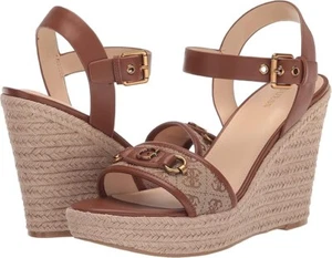 Guess Zapatos Mujer 11 M Marrón Alpargata Logo Cuñas Plataforma Sandalias Hisley - Imagen 1 de 13