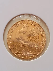 France 20 Francs 1908 Gold coin UNC quality - 5.8 gram gold - Bild 1 von 2
