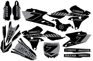 Negro Gris Yamaha Graphics YZ 250F YZ250F 2014 2015 2016 2017 2018 - Imagen 1 de 1