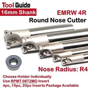 16mm EMRW 4R Round Nose Mill Cutter Straight Shank Indexable Milling Carbide CNC - Picture 1 of 10