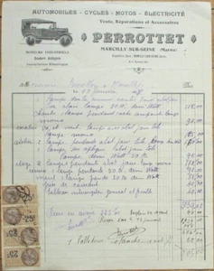 Car Automobile Motorcycle 1928 French Letterhead, Perrottet, Marcilly sur Seine - Picture 1 of 1