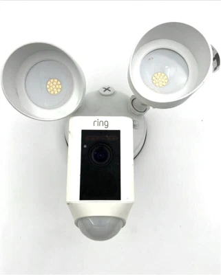 Ring Floodlight Security Camera Wired Surveillance White - B Grade - Image 1 of 4