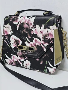 Coast Black Floral Printed Summer Handbag/ Crossbody/Shoulder bag With Strap - Picture 1 of 9