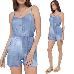 Damen Kurz Overall Sommer Freizeitanzug Playsuit Jumpsuit Playsuit Einteilig - Bild 1 von 10