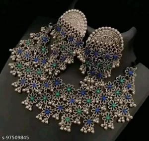 Indian Bollywood Style Designer Oxidized Jewelry Silver Choker Necklace - Picture 1 of 3