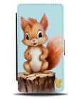 Happy Red Squirrel Watercolour Painting Print Flip Wallet Case Squirrels CU31