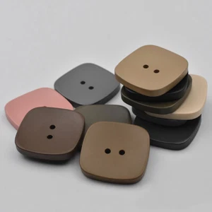 8Pcs Matte Sewing Buttons 2-Hole Square Button for Wool Coat Overcoat DIY - Picture 1 of 35
