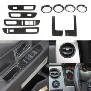 Carbon Fiber Inner Trim Kit Air Vent Outlet Cover in-Dsah Panel For F150 09-14 - Picture 1 of 6