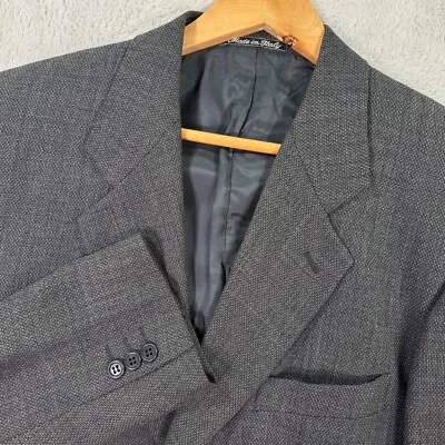 Vintage Mani Blazer Jacket Mens 39R Gray Virgin Wool Single Breasted Notch Lapel - Image 1 of 4