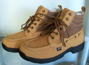 Justin Men's Work Boots #999 Soronto Tan Size 11 M Moc Toe - Picture 1 of 8
