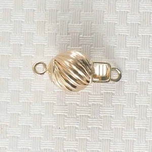 14K Yellow Gold Corrugated Twist Bead Clasp (7mm) - Picture 1 of 5