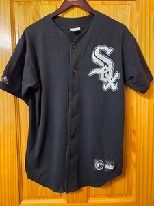 Majestic Jersey Chicago White Sox Adult Medium Button Up USA Made Mens Y2K - Picture 1 of 10