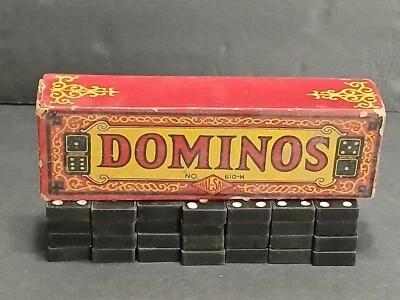 Vtg Hal-Sam Dominos Set = Original Box / Complete set = No. 610-H - Image 1 of 4