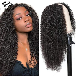 UNice Brazilian Kinky Curly U Part Wig Human Hair Clip in Half Wig Glueless Wigs - Picture 1 of 10