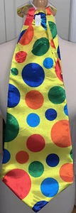 CLOWN TIE LONG & LARGE POLKA DOTS 8” X 20” BRIGHTLY COLORED ACCESSORY - Picture 1 of 2