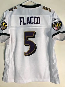 Reebok Women's Premier NFL Jersey Ravens Joe Flacco White sz S - Picture 1 of 2