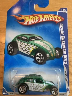 Volkswagen Beetle 121/190 2009 Heat Fleet Hot Wheels personalizado verde muy buen estado K-Mart Foto 1 de 2