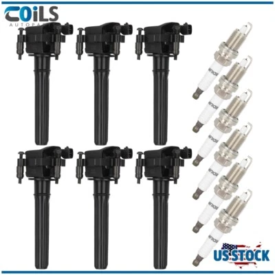 6 bobinas de encendido y bujías aptas para Dodge Intrepid 3,2 L 3,5 L 2005 Magnum 3,5 L Foto 1 de 4