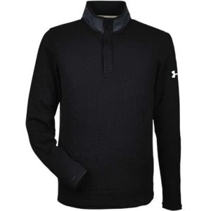 Under Armour men's $70 Corporate Quarter Snap Sweater Fleece Shirt Black sz M/L - Picture 1 of 1