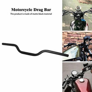 25MM Black Handlebar Drag Handle Bar Fit For Harley Honda Yamaha Suzuki Triumph - Picture 1 of 12